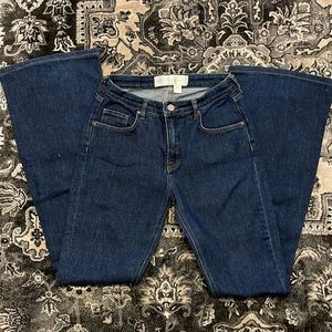 Victoria Beckham blue mid rise flared jeans 27. Please note it was altered.
